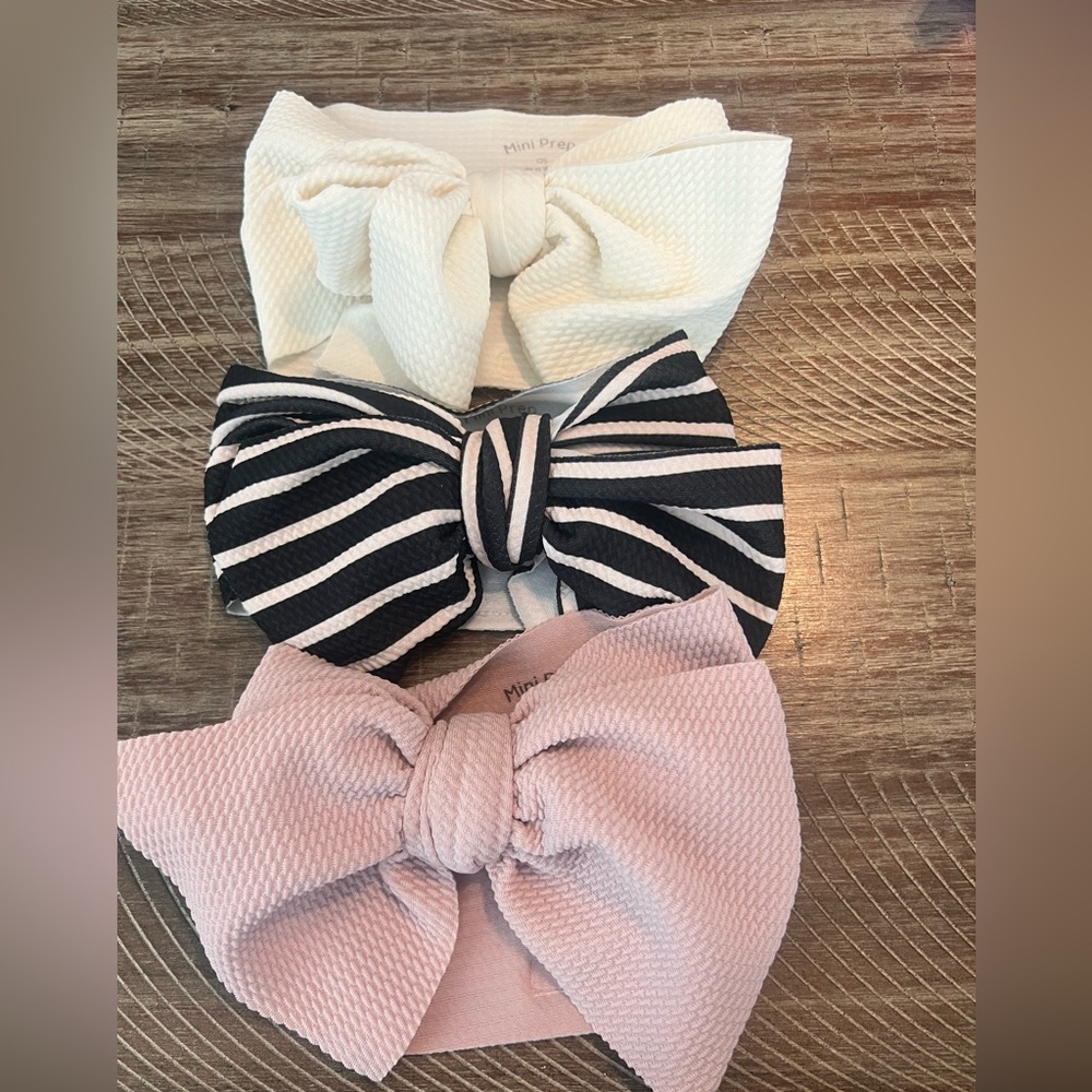 Set of 3 mini prep headbands baby girl